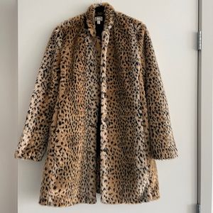Cheetah print faux fur coat